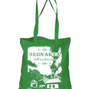 Plátená EKOlogická taška chalúpky - dlhá rúčka Zelená