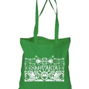 Plátená EKOlogická taška ľudový ornament - dlhá rúčka Zelená