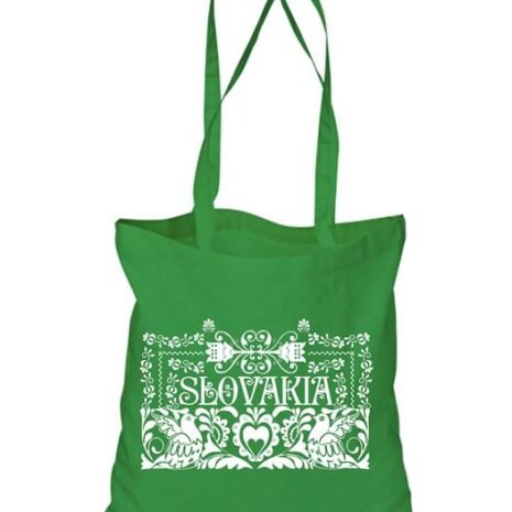 Plátená EKOlogická taška ľudový ornament - dlhá rúčka Zelená Plátená EKOlogická taška ľudový ornament - dlhá rúčka Zelená