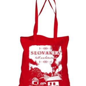 Plátená EKOlogická taška chalúpky - dlhá rúčka Červená
