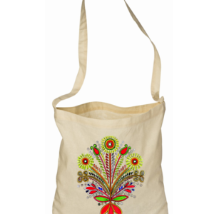 Plátnená EKOlogická kapsa Slovak folk art kytica Natural