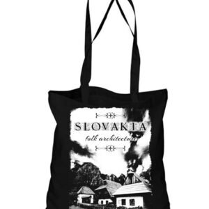 Plátená EKOlogická taška chalúpky - dlhá rúčka Čierna