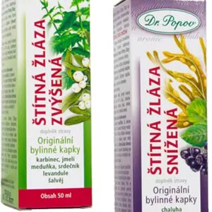 Dr.Popov Bylinné kvapky - Štítna žľaza 50ml - Štítna žľaza znížená
