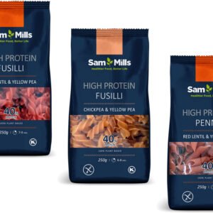 Sam Mills High protein cestoviny 40% 250g - FUSILLI z červenej šošovice a zo žltého hrášku