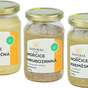 Natural Jihlava Horčica 250g - Hrubozrnná s červeným vínom
