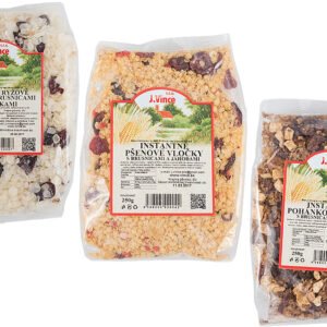 Vince Instantné vločky so sušeným ovocím 250g - pšenové vločky s ananásom a slivkami