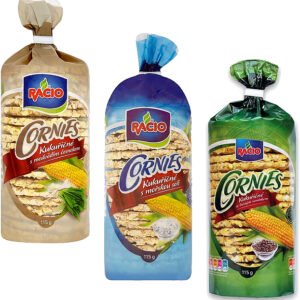 Racio Kukuričné chlebíčky Cornies 115g - Chelbíčky s ľanovým semienkom