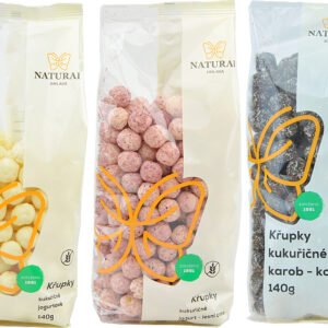 Natural Jihlava Kukuričné chrumky - ochutené 140g - horká poleva