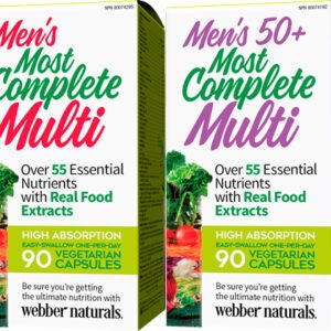 Webber Naturals Najkompletnejší multivitamín pre mužov 90 kapsúl Pre mužov