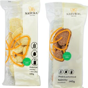 Natural Jihlava Ovocné taštičky bezlepkové 140g - Pšenové taštičky s marhuľovou náplňou