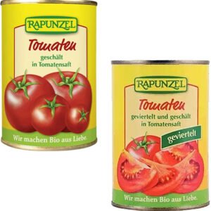 Rapunzel Paradajky lúpané a štvrtené BIO 400g - Paradajky lúpané a štvrtené