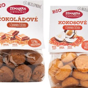 Biopekárna Zemanka Šošovicové hrudky s kokosom BIO - bezlepkové 100g - Kokosové hrudky s cirokom