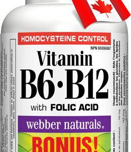 Webber Naturals Vitamín B6 + B12 + kyselina listová 120 tabliet