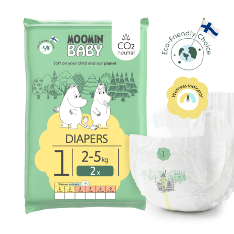 Moomin Baby 1 Newborn 2–5 kg (2 ks), plienky