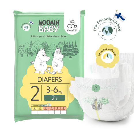 Moomin Baby 2 Newborn 3–6 kg (2 ks), plienky