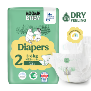 Moomin Baby 2 Newborn 3–6 kg (52 ks), plienky