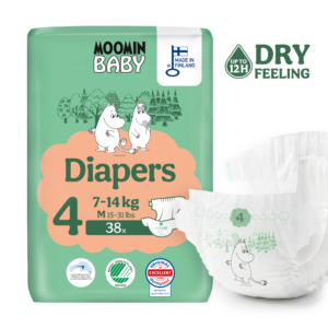 Moomin Baby 4 Maxi 7–14 kg (38 ks), plienky