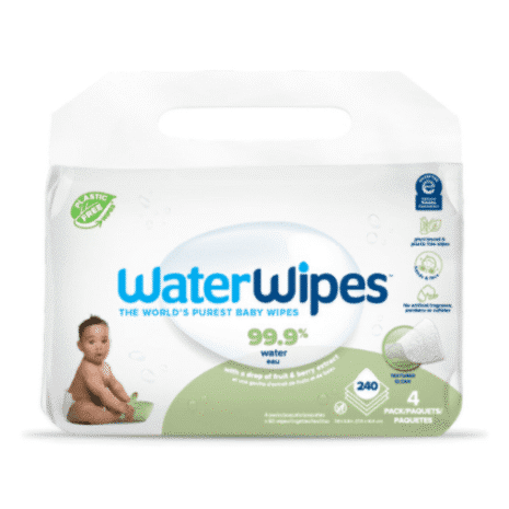 WATERWIPES Obrúsky vlhčené bez plastov 4 x 60 ks