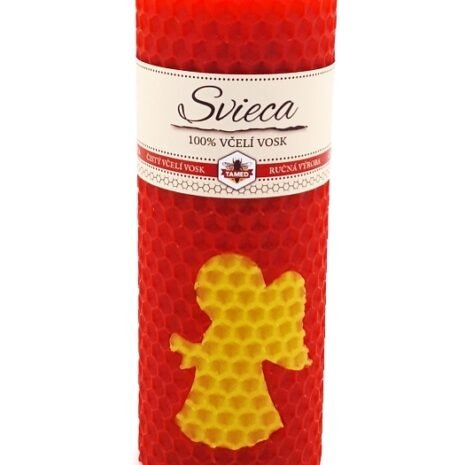 Sviečka včelí vosk červená 130mm/50mm