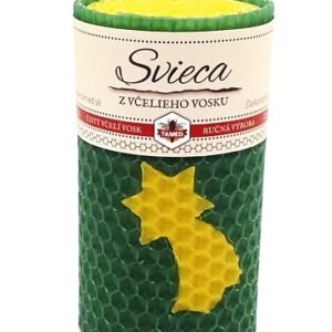 Sviečka včelí vosk tmavo zelená 90mm/50mm