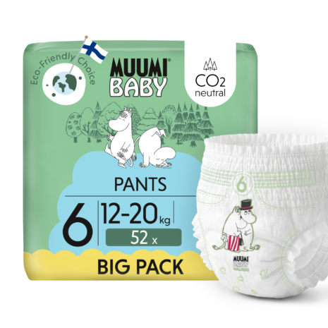 Moomin Baby Muumi Baby Pants 6 Junior 12-20 kg (52 ks), nohavičkové eko plienky