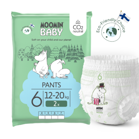 Moomin Baby Muumi Baby Pants 6 Junior 12-20 kg (2 ks), nohavičkové eko plienky
