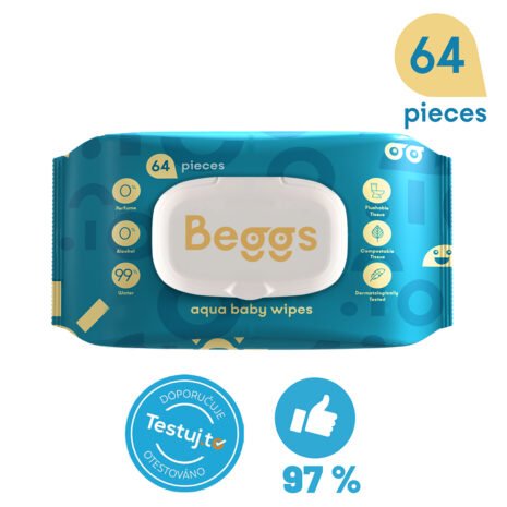 Beggs Vlhčené splachovateľné obrúsky (64 ks)