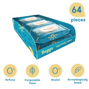 6x Beggs Vlhčené splachovateľné obrúsky (64 ks)