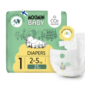 Moomin Baby 1 Newborn 2–5 kg (25 ks), plienky