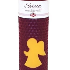 Sviečka včelí vosk bordová 130mm/50mm