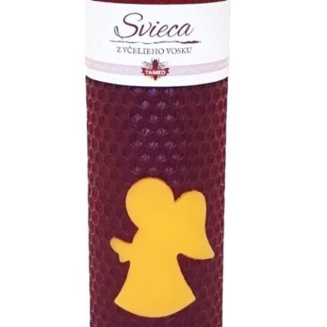 Sviečka včelí vosk bordová 130mm/50mm