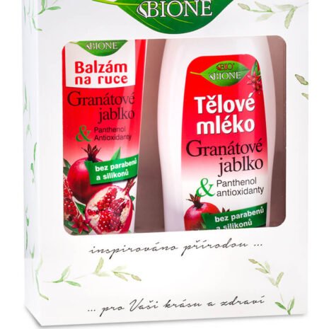 Bione Cosmetics - Darčeková kazeta GRANÁTOVÉ JABLKO Telové mlieko + Balzam na ruky