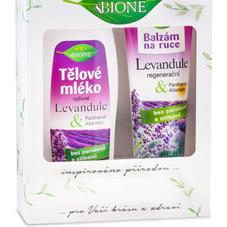 Bione Cosmetics - Darčeková kazeta LEVANDUĽA Telové mlieko + Balzam na ruky Bione Cosmetics - Darčeková kazeta LEVANDUĽA Telové mlieko + Balzam na ruky