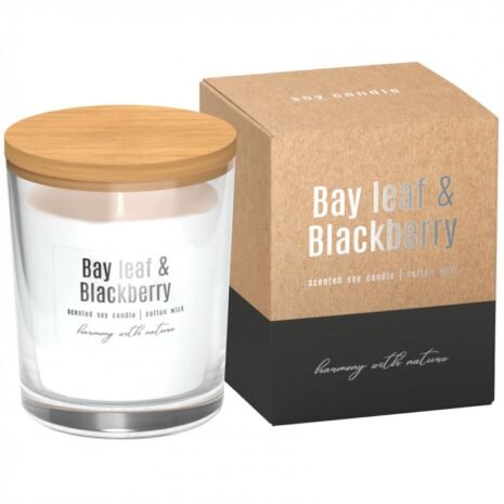 BISPOL Sójová vonná sviečka Bay leaf & Blackberry 130g