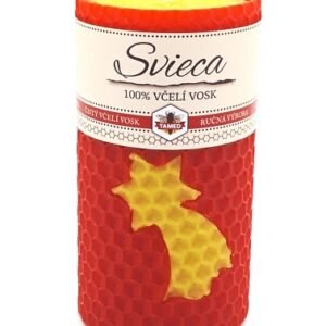 Sviečka včelí vosk červená 90mm/50mm