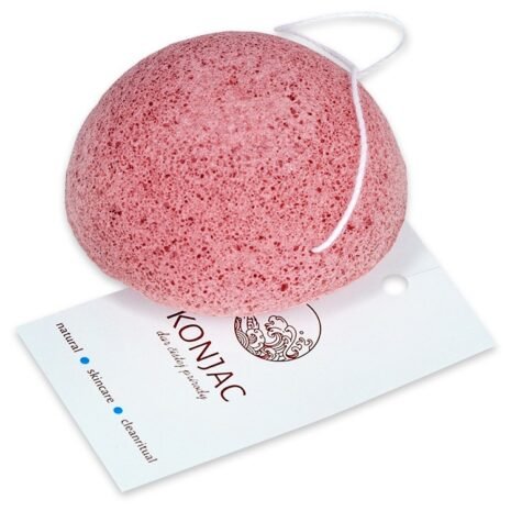Konjac Pleťová špongia polguľa červená - francúzska hlina