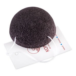 Konjac Pleťová špongia polguľa čierna-bambusové uhlie